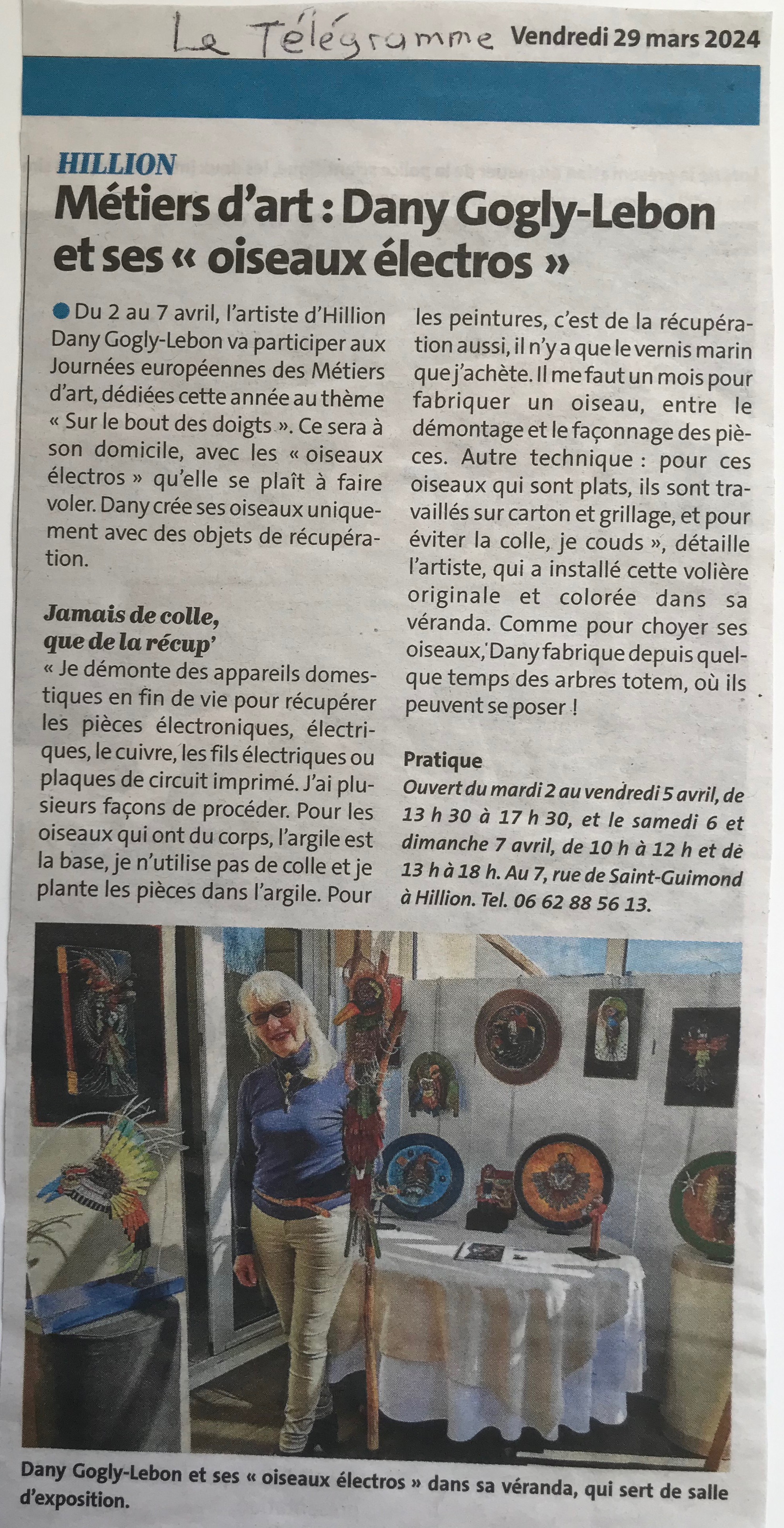 Télégramme JEMA 2024 Dany GOGLY LEBON