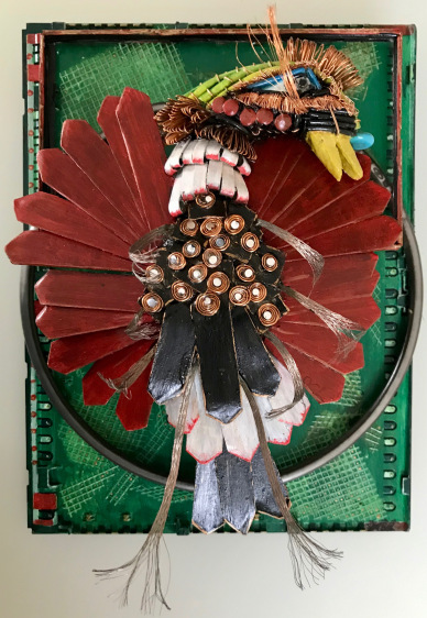 #oiseau #art récupération #sculpture #éventail